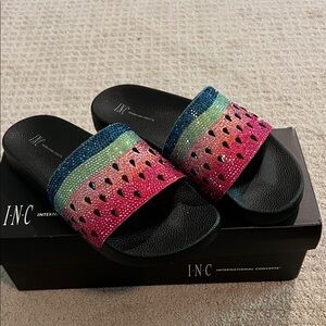INC International Concepts Women's Watermelon Slide Sandals